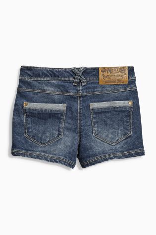 Mid Blue Denim Shorts With Tights (3-16yrs)
